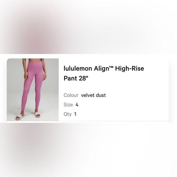 Lululemon Align High-Rise Pant 28” in Velvet Dust Pink - Size 4 - Picture 2 of 7